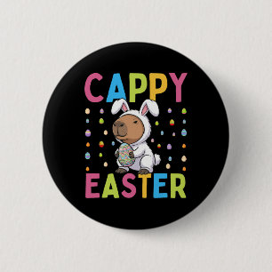 Funny Cappy Easter Capyra Animal Lovers Easter Cel 6 Cm Round Badge