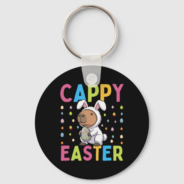 Funny Cappy Easter Capyra Animal Lovers Easter Cel Key Ring (Front)