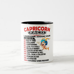 Funny Capricorn Zodiac Sign Nutrition Facts Two-Tone Coffee Mug