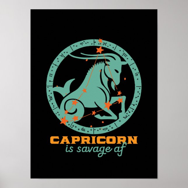Funny Capricorn Zodiac Star Astrology Birthday Poster (Front)
