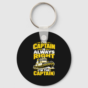 Funny captain harbour boat operator key ring