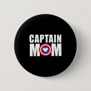 Funny captain mom superhero mother's day 2022  6 cm round badge