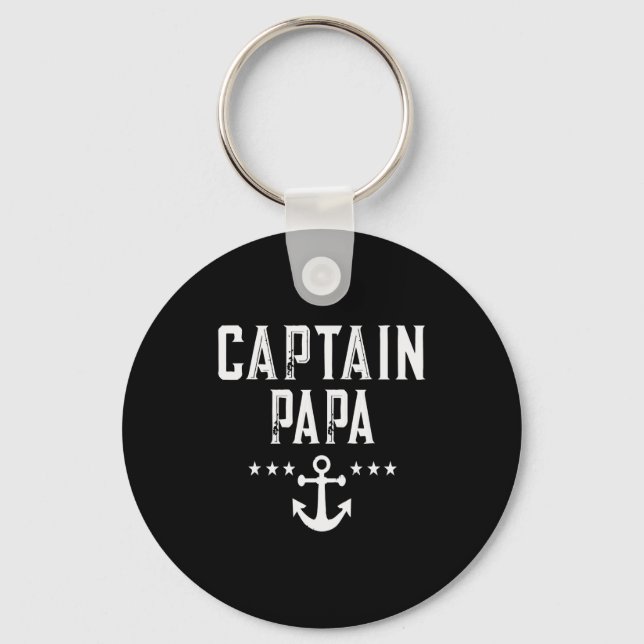 Funny Captain Papa Anchor Design  Key Ring (Front)