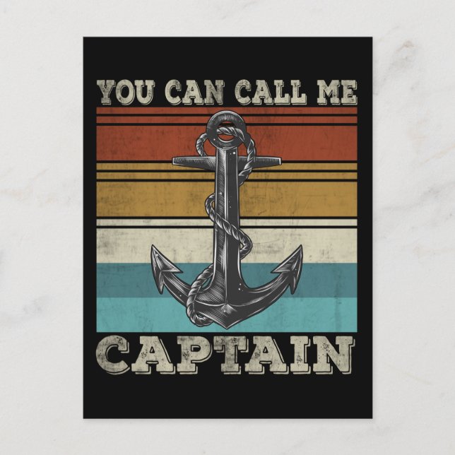 Funny Captain Sailboat Humour Anchor Sailor Postcard (Front)