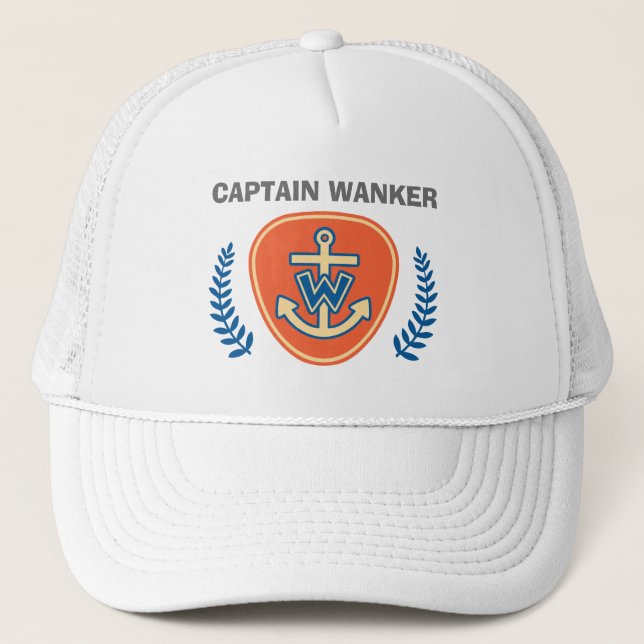 Funny Captain Wanker Trucker Hat (Front)
