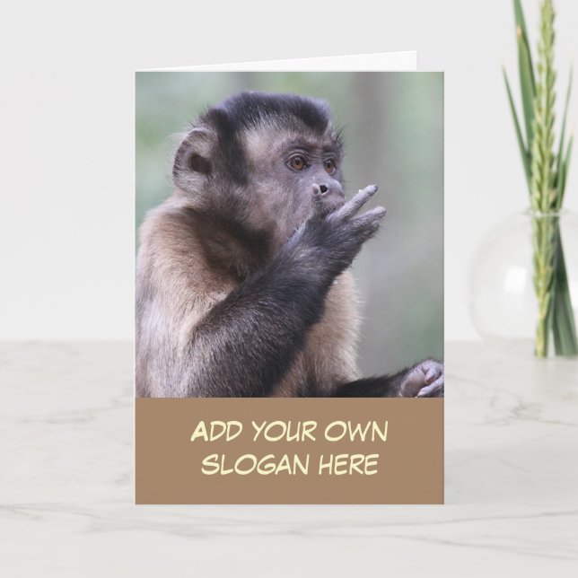 Funny Capuchin Monkey to Customise Yourself Card (Front)