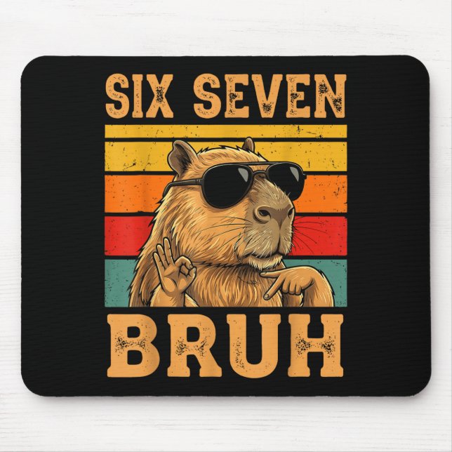 Funny Capybara 67 Meme Six Seven Bruh Boys Teens K Mouse Mat (Front)