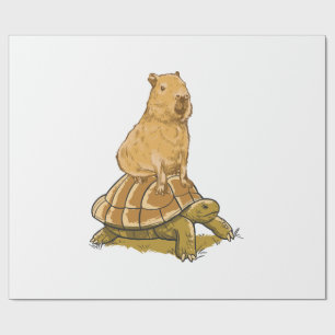 Funny Capybara Animal Turtle Cute Capybara Wrapping Paper