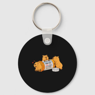 Funny Capybara Anti Depressant Zoo Boys Girls Kids Key Ring