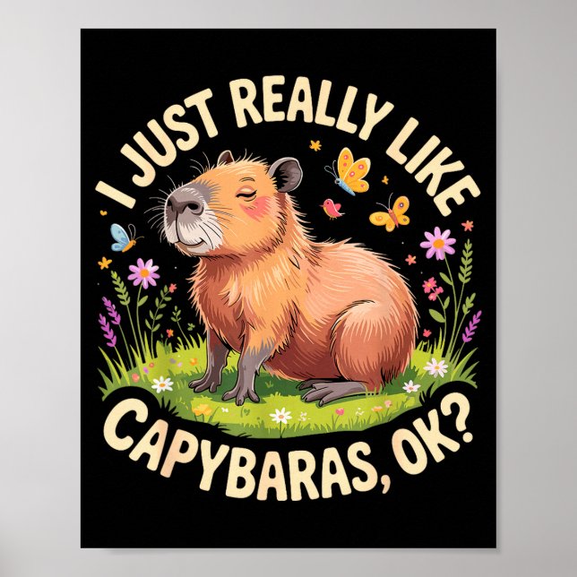 Funny Capybara Art For Men Women Kids Capy Rodent  Poster (Front)