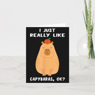 Funny Capybara Art For Men Women Kids Rodent Capyb Card