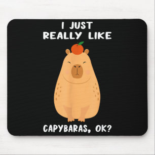 Funny Capybara Art For Men Women Kids Rodent Capyb Mouse Mat