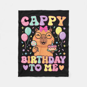 Funny capybara birthday to cute girls birthday fleece blanket