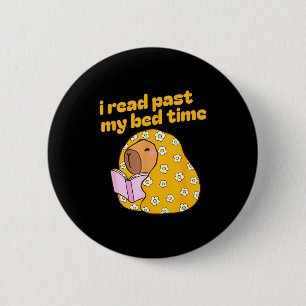 Funny capybara book lover librarian reading librar 6 cm round badge