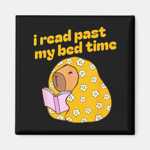 Funny capybara book lover librarian reading librar magnet