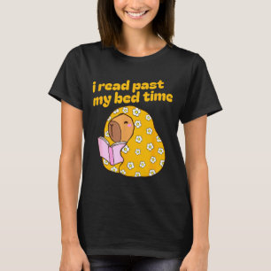 Funny capybara book lover librarian reading librar T-Shirt