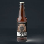 Funny Capybara Bruh  Beer Bottle Label<br><div class="desc">Funny Capybara Bruh</div>