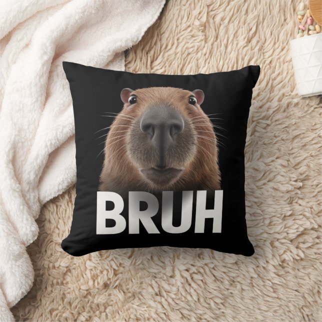 Funny Capybara Bruh  Cushion (Blanket)
