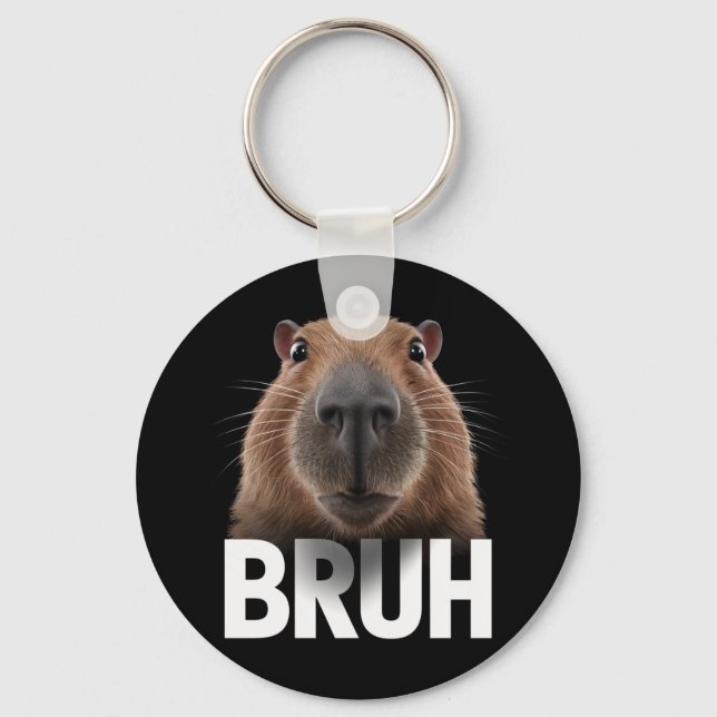 Funny Capybara Bruh  Key Ring (Front)