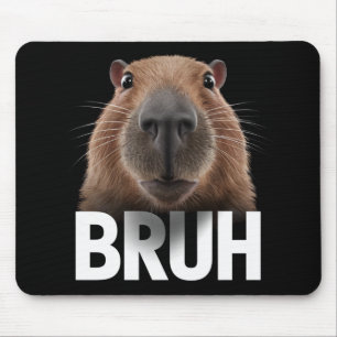Funny Capybara Bruh  Mouse Mat