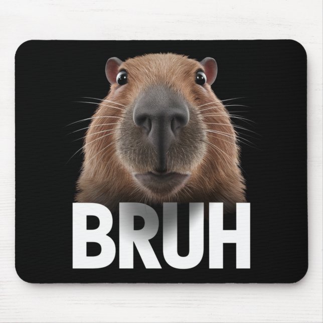 Funny Capybara Bruh  Mouse Mat (Front)