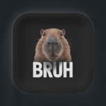 Funny Capybara Bruh  Paper Plate<br><div class="desc">Funny Capybara Bruh</div>