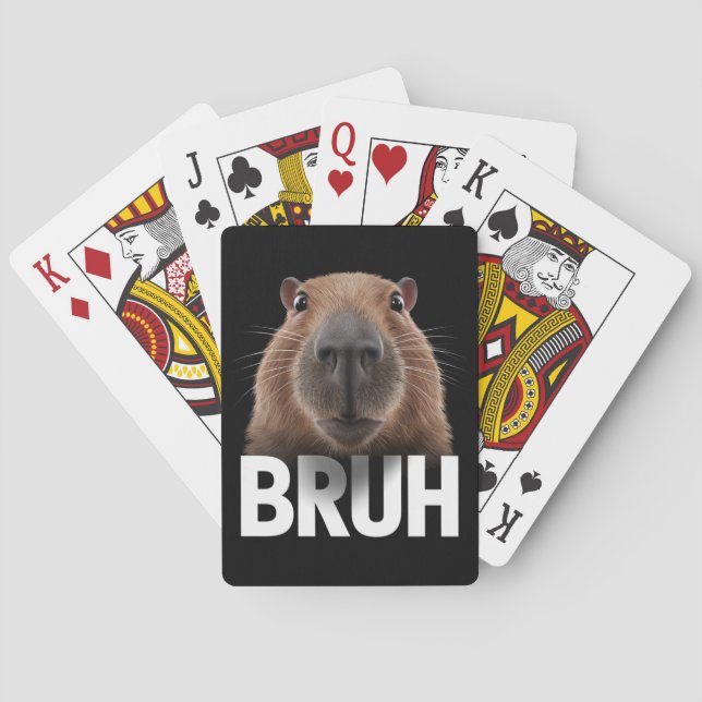 Funny Capybara Bruh  Playing Cards (Back)