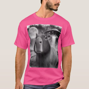 Funny Capybara Capybara Selfie With Ufos Weird T-Shirt