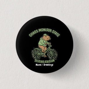 Funny Capybara Chaos Monitor State Testing Edition 3 Cm Round Badge