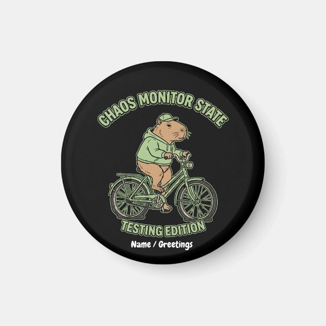 Funny Capybara Chaos Monitor State Testing Edition Magnet (Front)
