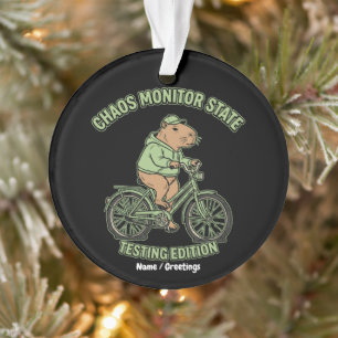 Funny Capybara Chaos Monitor State Testing Edition Ornament