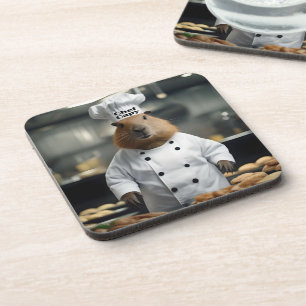 Funny Capybara Chef Coaster
