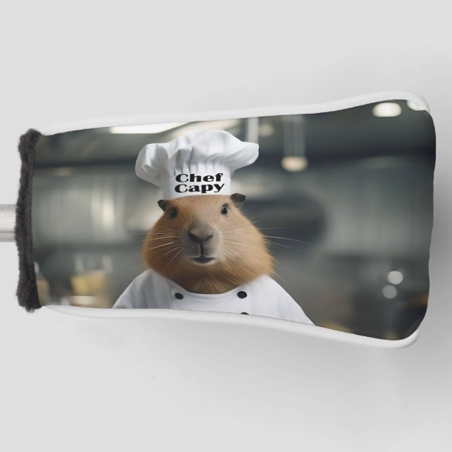 Funny Capybara Chef, Golf Putter Cover, Head Cover (Front)