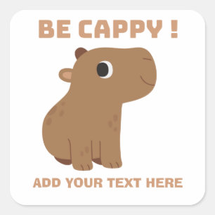 Funny Capybara Custom Square Sticker