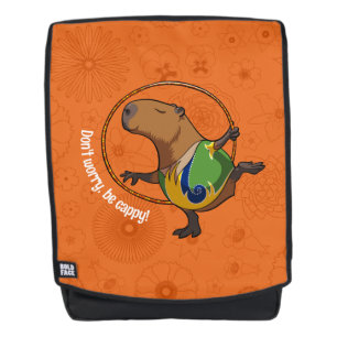 Funny Capybara Don't Worry Be Cappy Cartoon Backpack