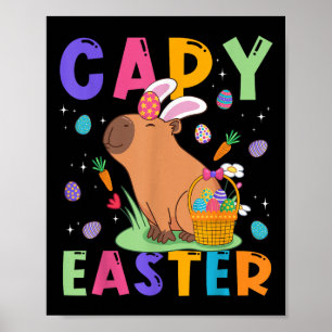 Funny Capybara Easter Day Capy Easter Eggs Capy Lo Poster