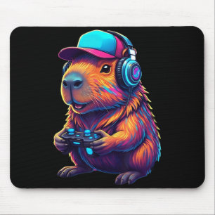 Funny Capybara Gamer Gaming Video Games Capybara Mouse Mat