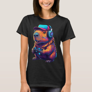 Funny Capybara Gamer Gaming Video Games Capybara  T-Shirt