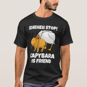 Funny Capybara gets eaten by Pelican Friends Meme T-Shirt