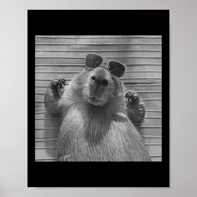 Funny Capybara Gifts Cool Capybara Selfie Mens Wom Poster (Front)