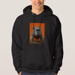 Funny Capybara Graphic Bruh Meme Minimalist Hoodie