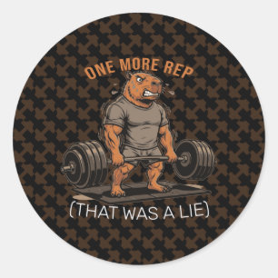 Funny Capybara Gym One More Rep That Was A Lie Classic Round Sticker