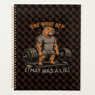 Funny Capybara Gym One More Rep That Was A Lie Planner