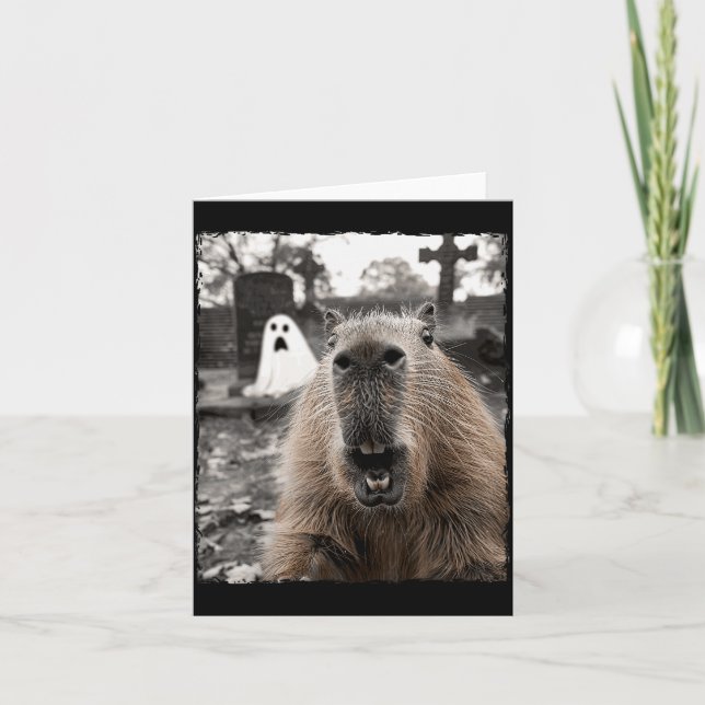 Funny Capybara Halloween Costume  Card (Front)