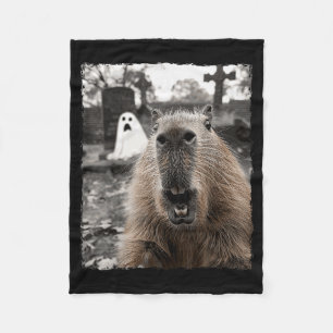 Funny Capybara Halloween Costume  Fleece Blanket