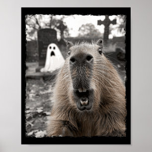 Funny Capybara Halloween Costume Poster