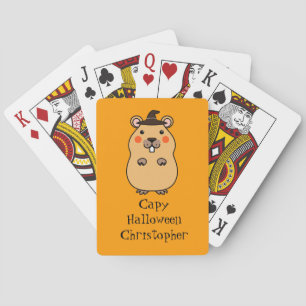 Funny Capybara Halloween Playing Cards