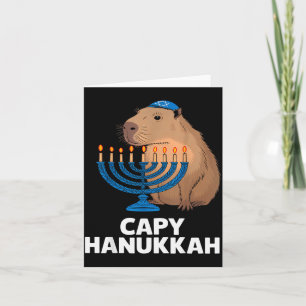 Funny Capybara Happy Hanukkah Chanukah Jewish Men Card