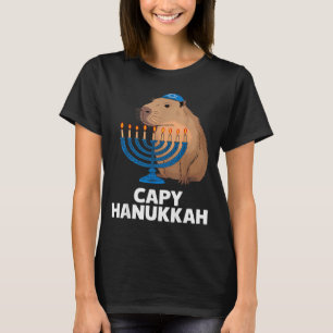 Funny Capybara Happy Hanukkah Chanukah Jewish Men  T-Shirt
