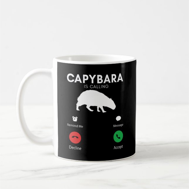 Funny Capybara Humourous Capybaras Coffee Mug (Left)
